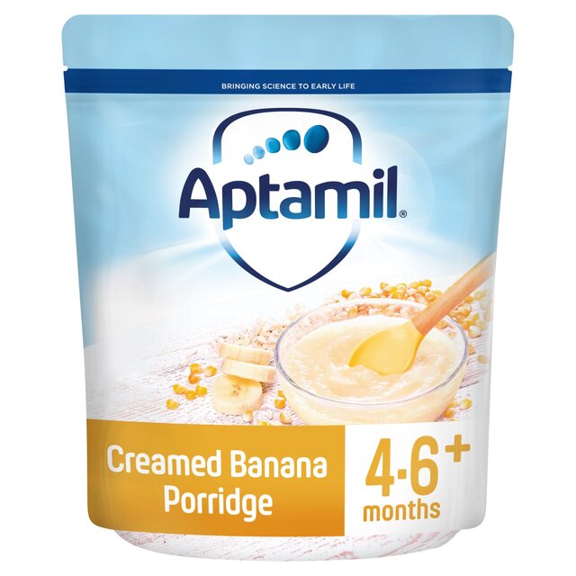 Aptamil Creamed Banana Porridge 4-6+ Months Baby Food Cereal, 125g