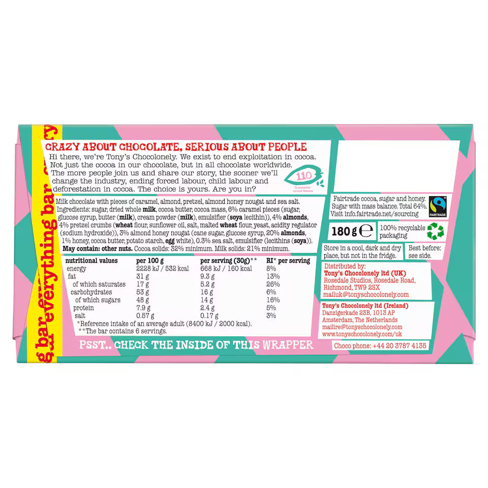 Tony's Chocolonely Everything Bar 180g