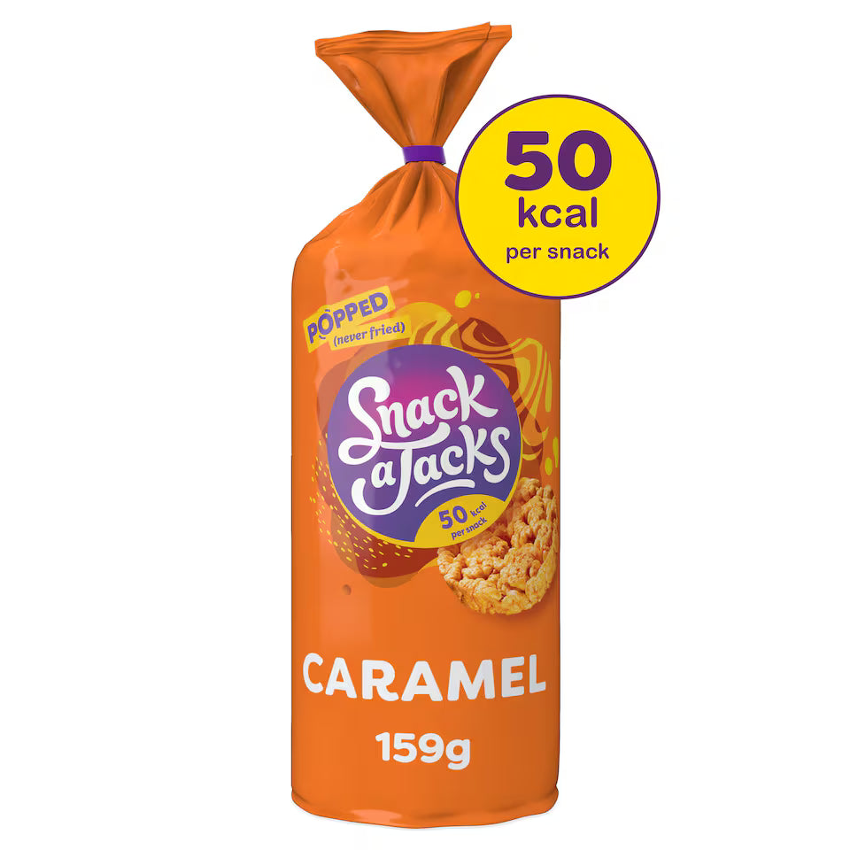Snack A Jacks Jumbo Caramel Rice Cakes 159g