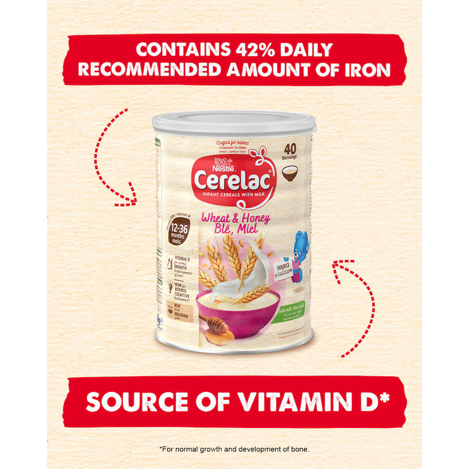 Cerelac Infant Cereals With Milk Honey & Wheat 12+ Months 1kg
