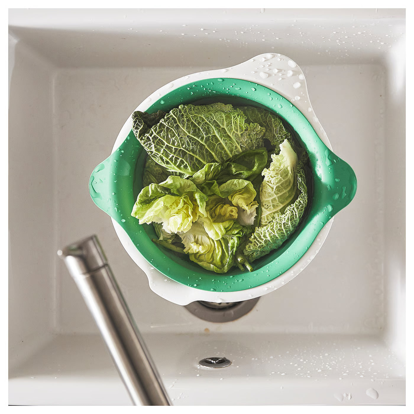 UPPFYLLD Colander, bright green, 24 cm