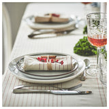 VIPPSTARR Napkin, stripe pattern red/natural, 30x30 cm